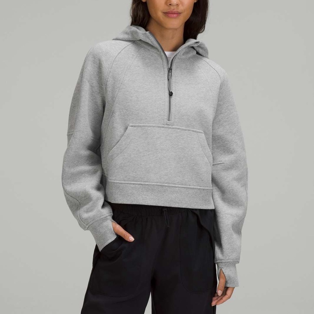 LULULEMON Scuba Oversized Half-Zip Hoodie Heathered Core Medium Gray XS/S